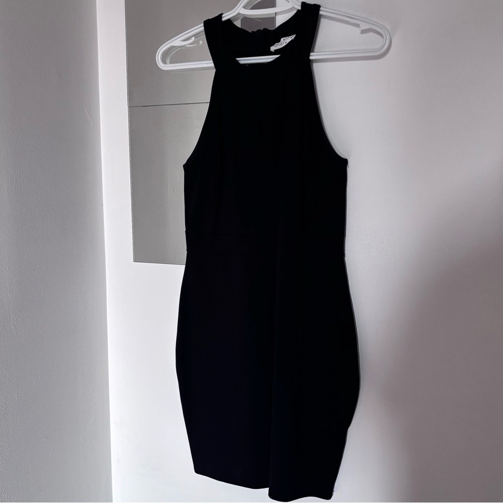 Stella Luce Black High Neck Sleeveless Mini Dress